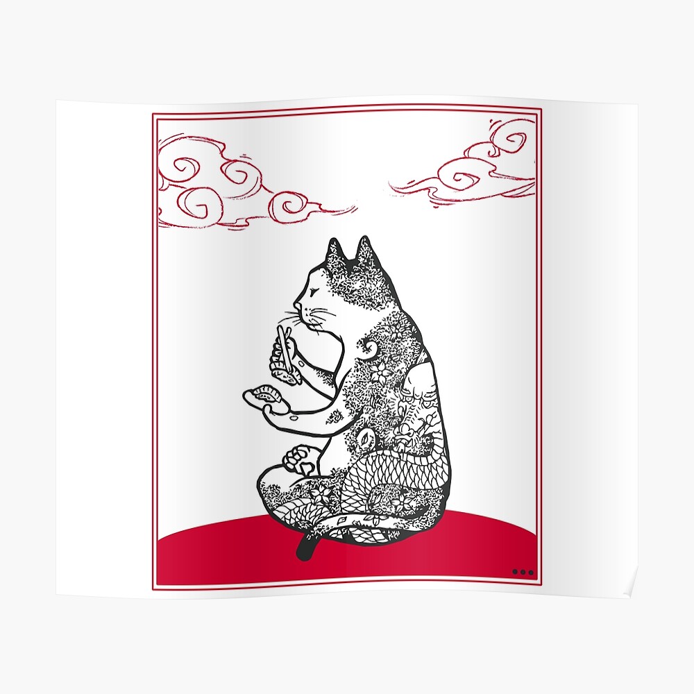 Monmon Cat Sticker By Soulartlove Redbubble