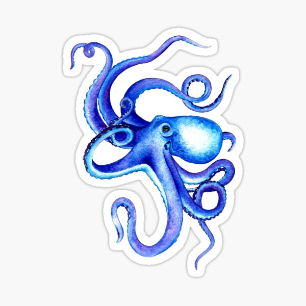 Blue Octopus Sticker