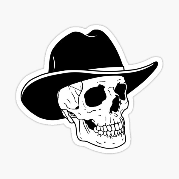 Cowboy Skull decal sticker die cut vinyl death Hat 