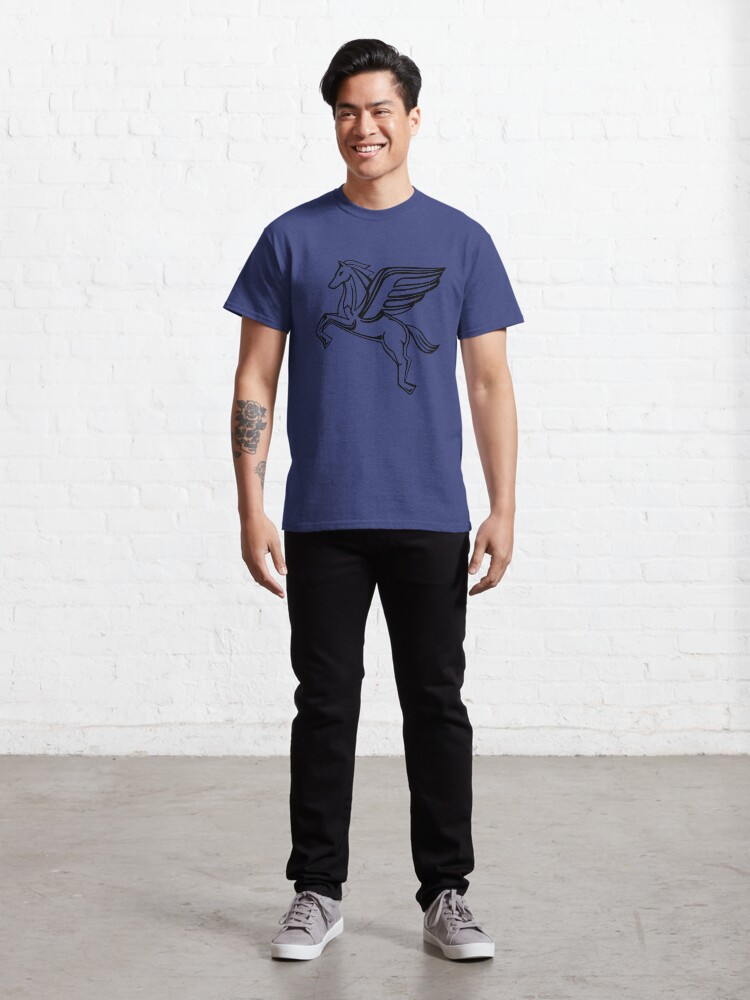 Alternate view of Chasing Pegasus Image (Black Outline) Classic T-Shirt