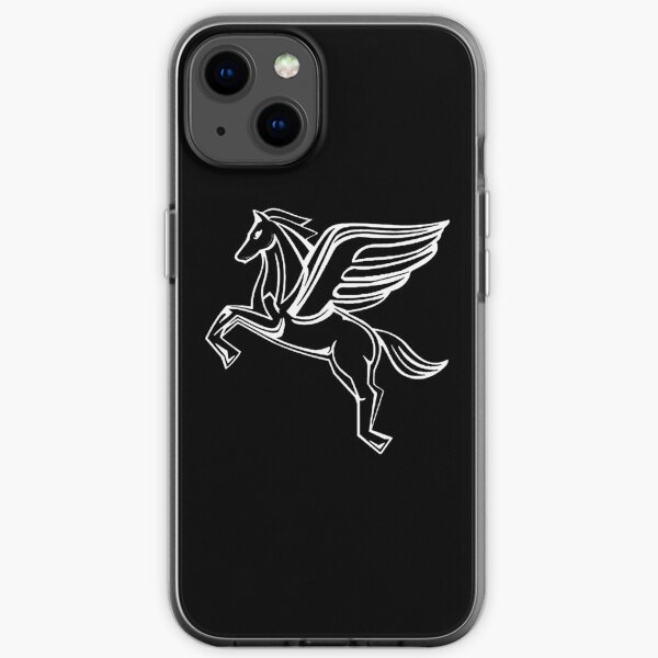 Chasing Pegasus Image (White Outline) iPhone Soft Case