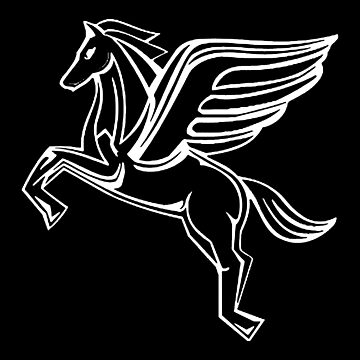Artwork thumbnail, Chasing Pegasus Image (White Outline) by Styled Vintage