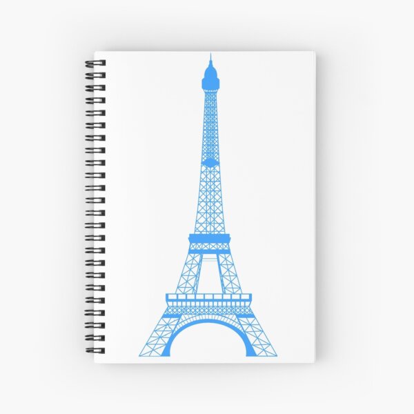 Teal Blue Eiffel Tower Spiral Notebook