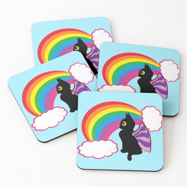 Item preview, Black kitty with wings designed and sold by Melanie Jeyakkumar.