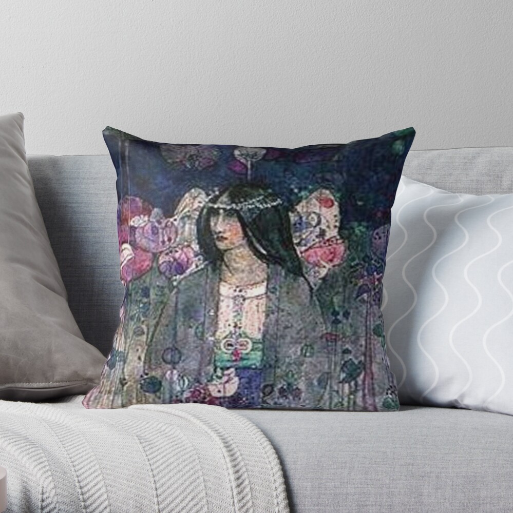 Charles Rennie Mackintosh, In Fairyland. 1897. Throw Pillow