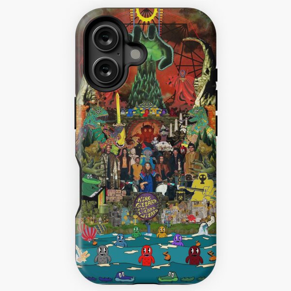 Vista previa del artículo con la obra «King Gizzard and the Lizard Wizard Collage - todos los ingresos se destinarán a organizaciones benéficas - King Gizzard's Altered Beasts Club Band», diseñado y vendido por bmangoz.