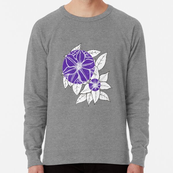 Purple Clematis Flowers Lightweight Sweatshirt