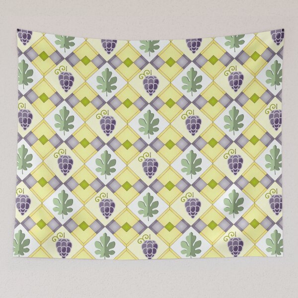 Item preview, Grapes and fig leaves pattern, colored designed and sold by ce-horvath.