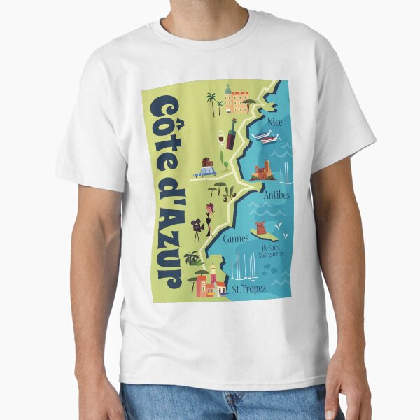 Item preview, Cote d'Azur illustrated map poster designed and sold by GAGodel.