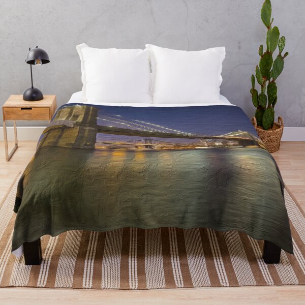 Item preview, Digital Art Composition of Brooklyn Bridge, New York at night. designed and sold by davidelder.