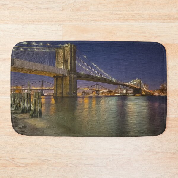 Item preview, Digital Art Composition of Brooklyn Bridge, New York at night. designed and sold by davidelder.