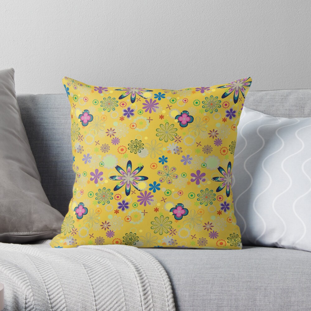 Decorative products with floral ornament. Throw Pillow