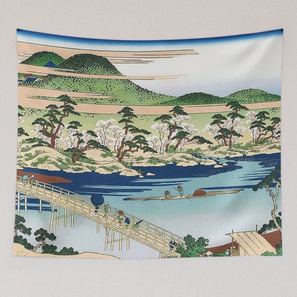 Item preview, Togetsu Bridge at Arashiyama in Yamashiro Province by Katsushika Hokusai designed and sold by Takeda-art.