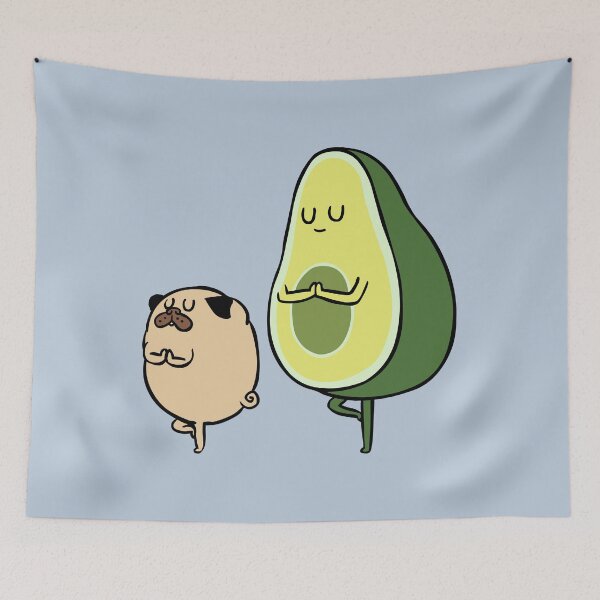 Item preview,  Pug and Avocado Yoga designed and sold by Huebucket.