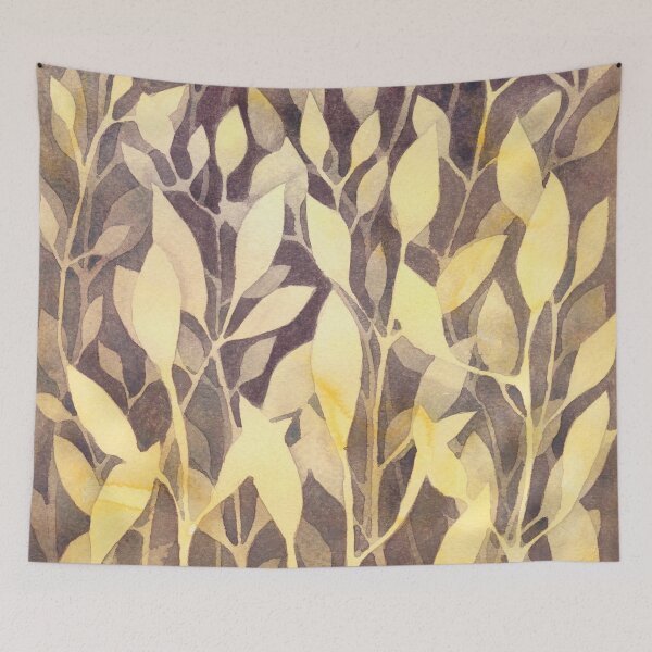 Item preview, Leave pattern in yellow  designed and sold by ANNABEL THOS.