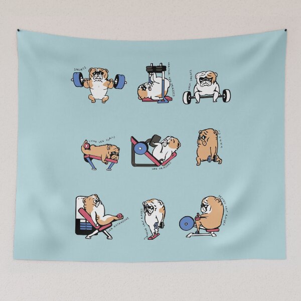 Item preview,  Leg Day with English Bulldog designed and sold by Huebucket.