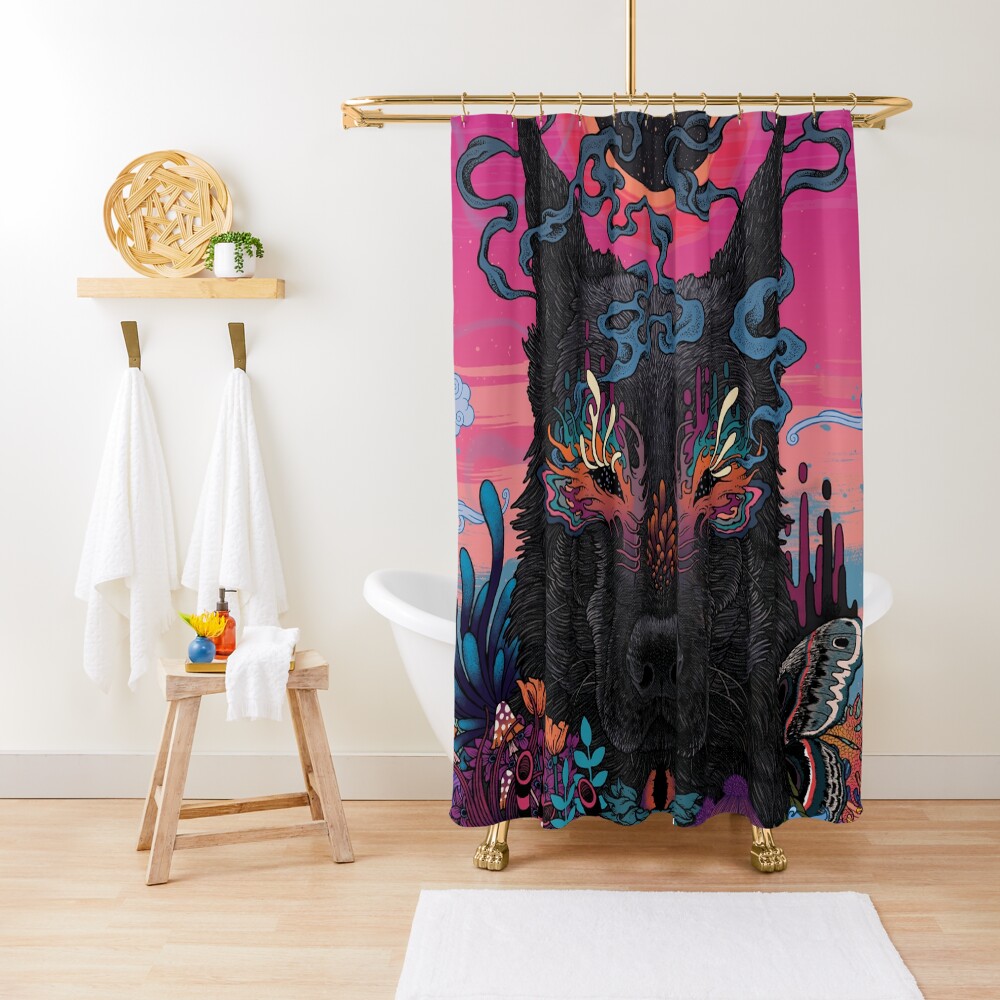 Black Eyed Dog Shower Curtain