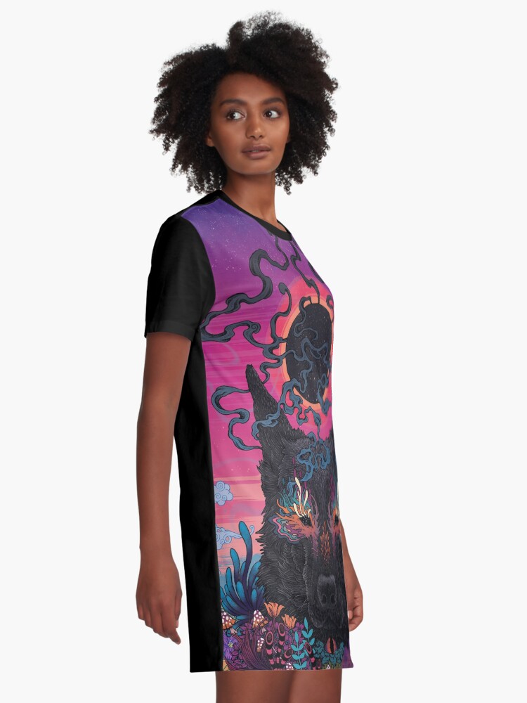 Alternate view of Black Eyed Dog Graphic T-Shirt Dress