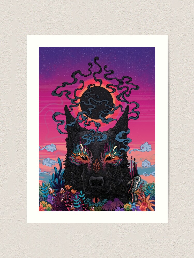 Alternate view of Black Eyed Dog Art Print