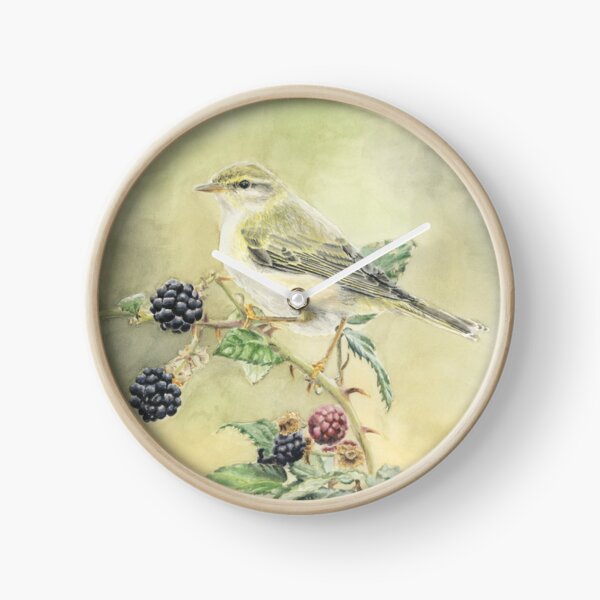 Item preview, Willow Warbler on blackberries on green designed and sold by LittleForestArt.