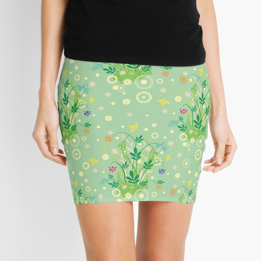 Decorative products with floral ornament. Mini Skirt