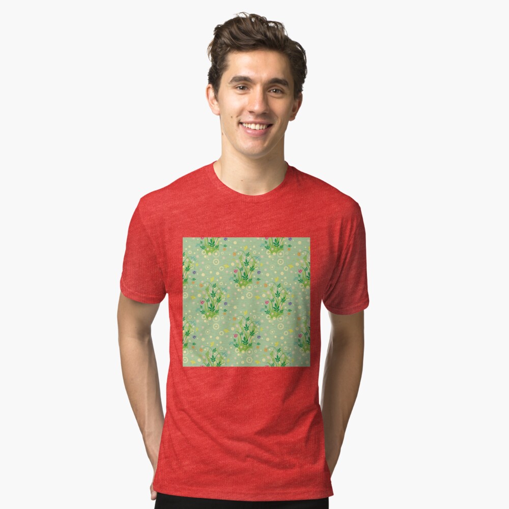 Decorative products with floral ornament. Tri-blend T-Shirt