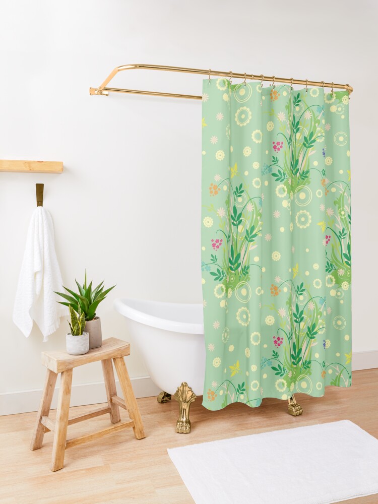 Alternate view of Decorative products with floral ornament. Shower Curtain