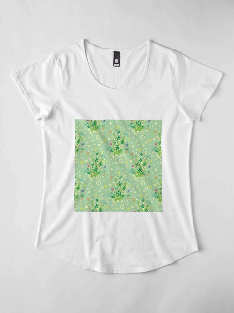 Alternate view of Decorative products with floral ornament. Premium Scoop T-Shirt