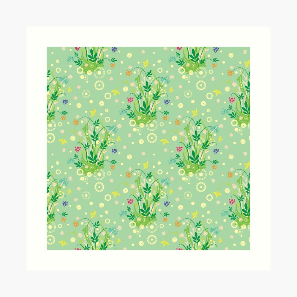 Decorative products with floral ornament. Art Print