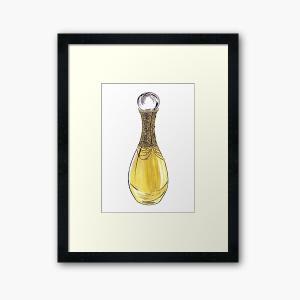 J'adore Dior Perfume Drawing Print Pen and Ink with Watercolor Fashion  Illustration Print