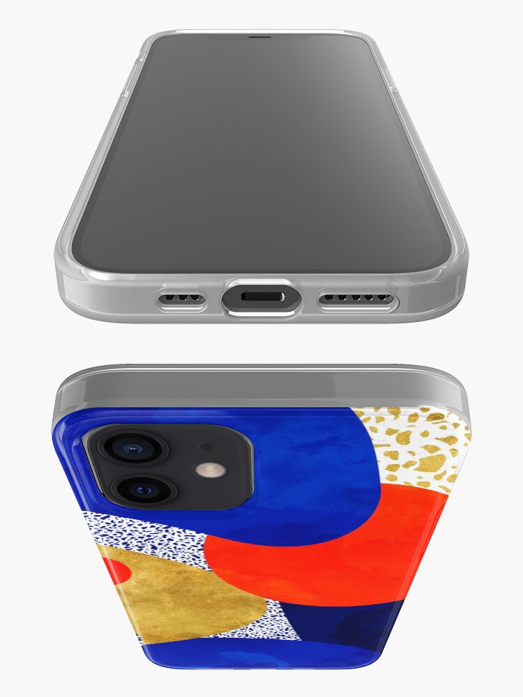 Alternate view of Terrazzo galaxy midnight blue yellow golden orange iPhone Case & Cover
