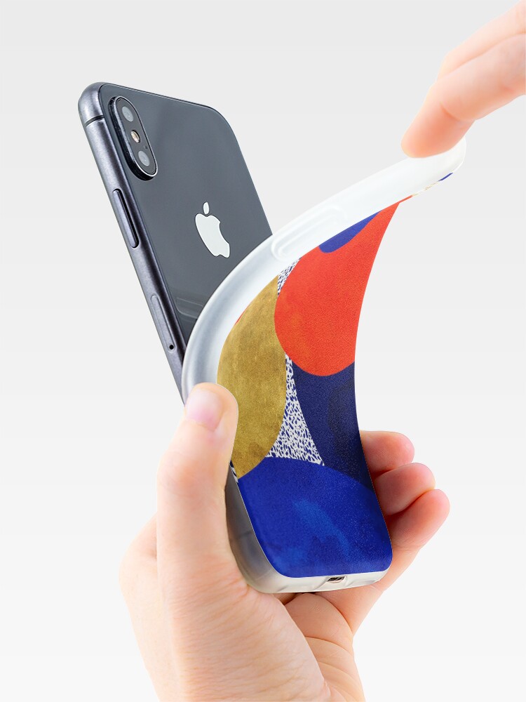 Alternate view of Terrazzo galaxy midnight blue yellow golden orange iPhone Case & Cover