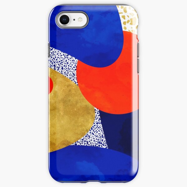 Terrazzo galaxy midnight blue yellow golden orange iPhone Tough Case