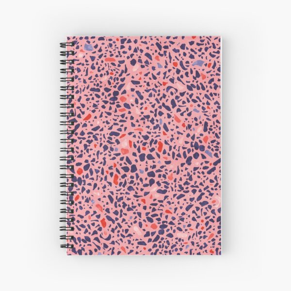 Terrazzo rose rouge orange bleu Cahier à spirale