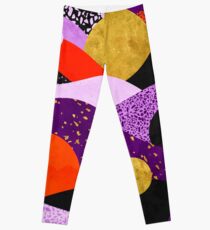 Terrazzo galaxy purple orange gold Leggings