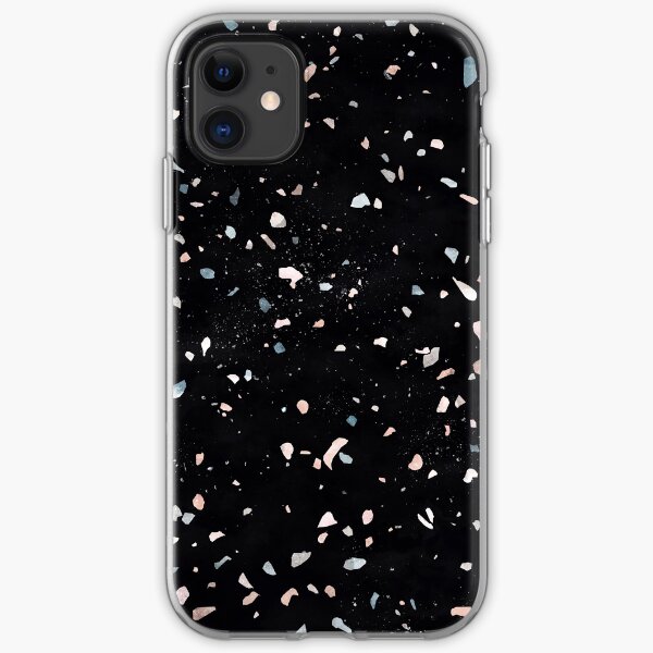 Terrazzo Memphis noir galaxie Coque souple iPhone