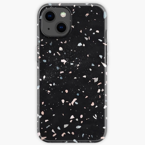 Terrazzo Memphis noir galaxie Coque souple iPhone