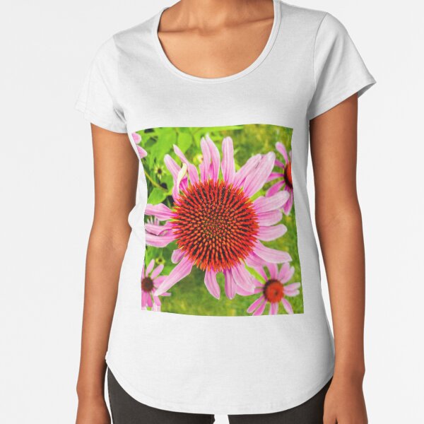 Porpur-Sonnenhut oder besser bekannt als Purple Coneflower Premium Rundhals-Shirt