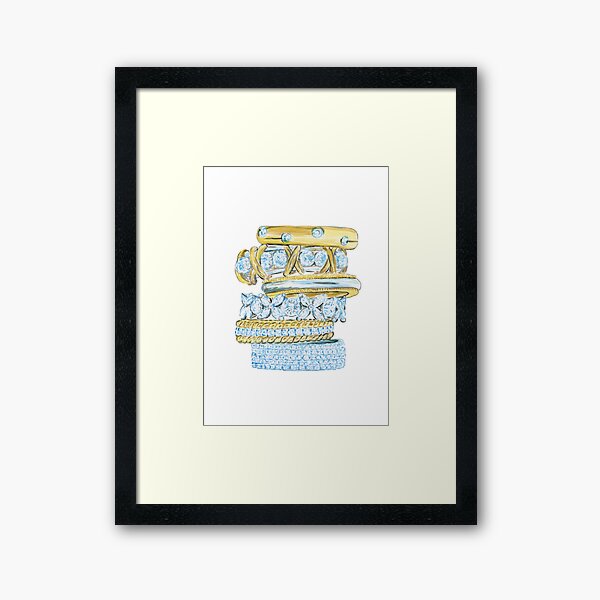 Golden Rings Framed Art Print