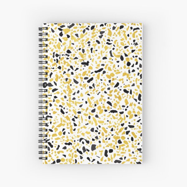 Terrazzo Memphis black white gold Spiral Notebook