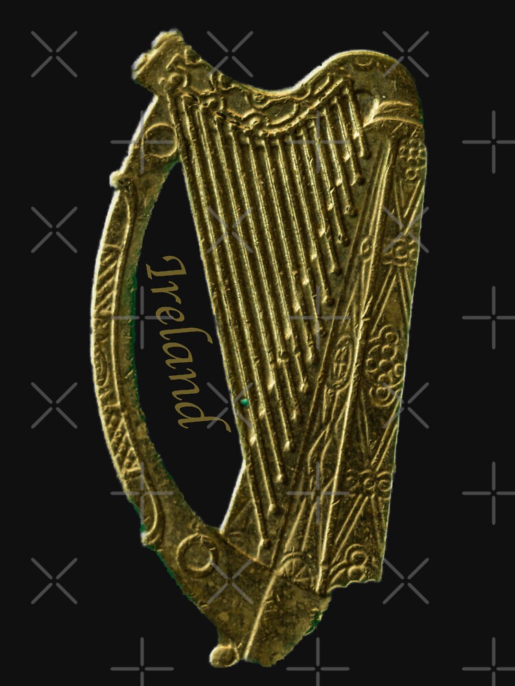 Celtic Harp Brooch Gold