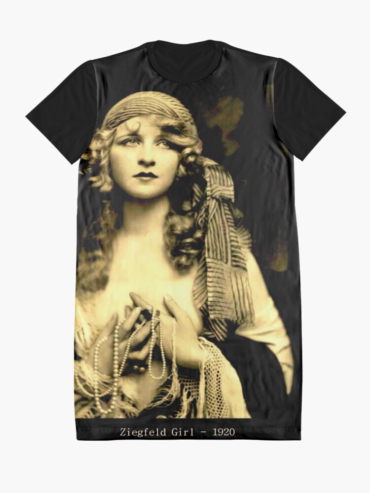 Alternate view of ZIEGFELD GIRL : Vintage 1920 Flapper Advertising Print Graphic T-Shirt Dress