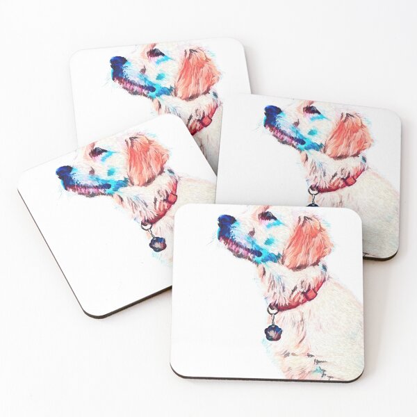 Golden retriever dog Coasters (Set of 4)