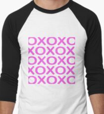 Noughts Crosses Pink Men's Baseball ¾ T-Shirt