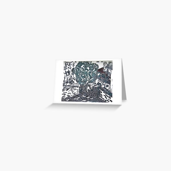 Tree by the River Greeting Card