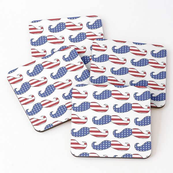 Item preview, Patriotic Stars and Stripes Mustache Pattern designed and sold by ArtVixen.