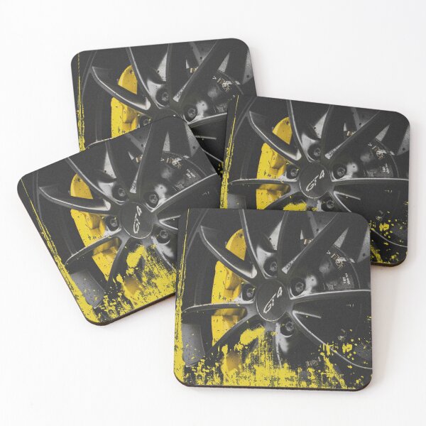 Porsche GT4 Wheel Distressed Coasters (Set of 4)
