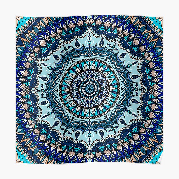 Blue Mandala Poster