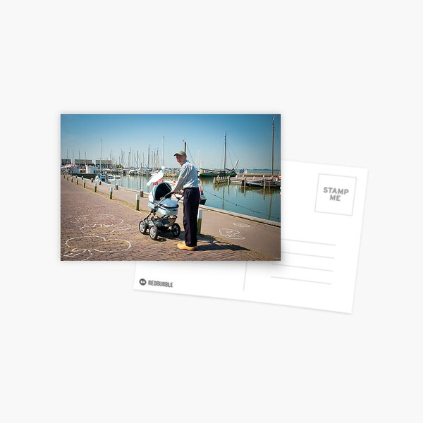 Grandpa on wooden shoes - Marken Postcard