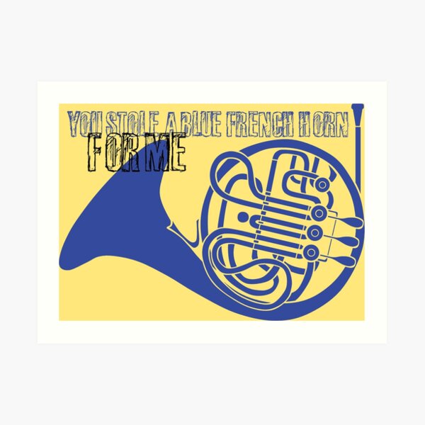 "Blue french horn" Art Print for Sale by DAstora Redbubble